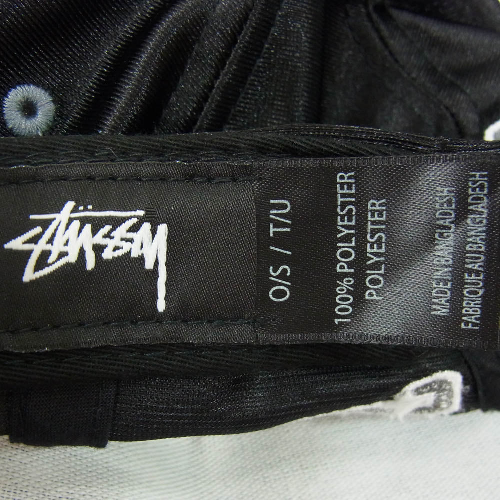 STUSSY ステューシー バックロゴ サテン キャップ 帽子 ブラック系【中古】
