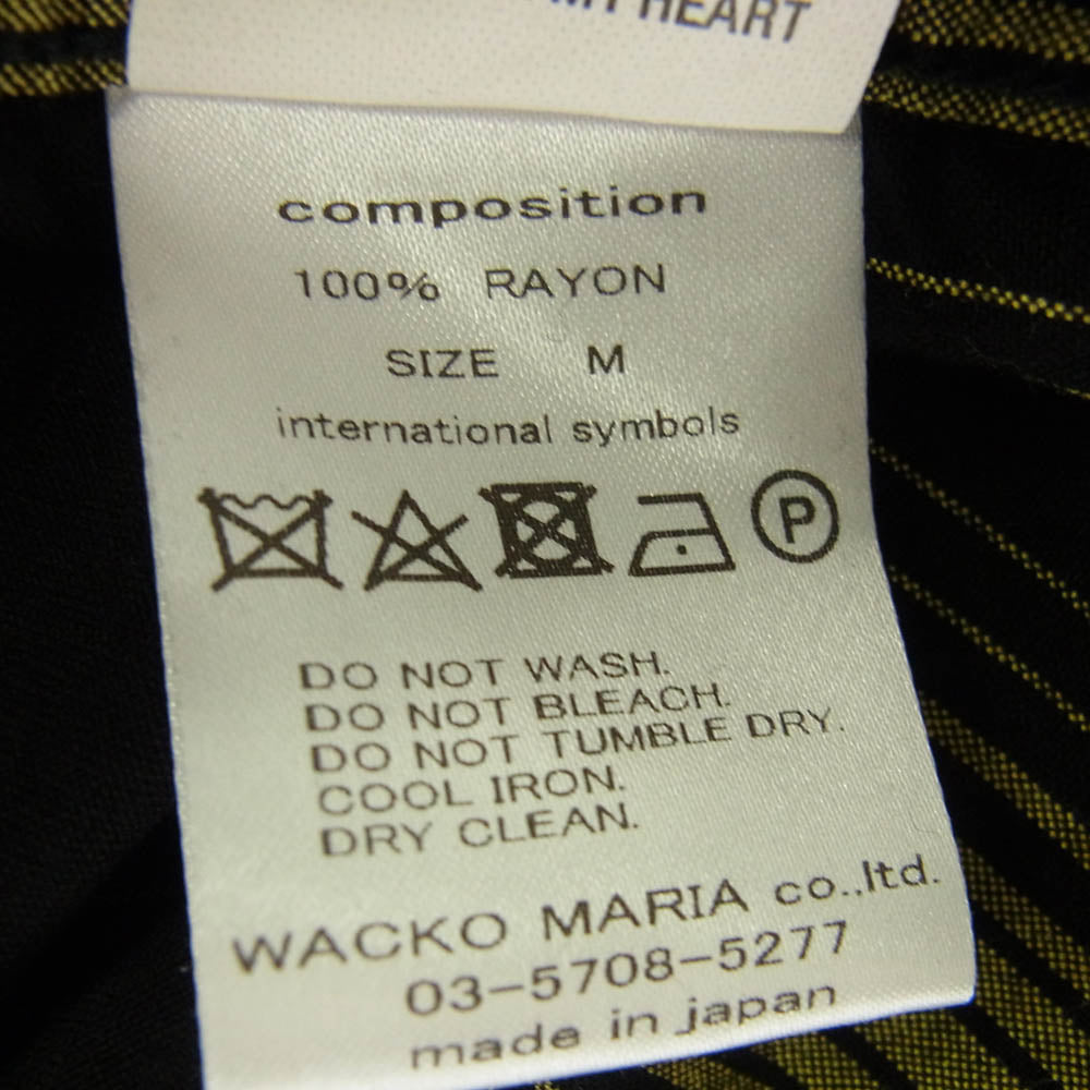 WACKO MARIA ワコマリア 22SS-WMS-OC14 STRIPED OPEN COLLAR SHIRT S/S TYPE-1 半袖 ストライプ オープンカラーシャツ ブラック系 M【中古】