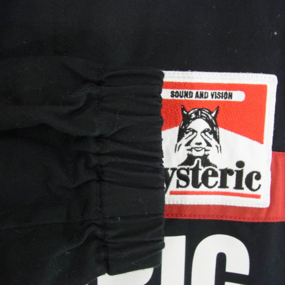 HYSTERIC GLAMOUR ヒステリックグラマー 25SS 02251AB11 HYSTERIC ロゴワッペン レーシング ジャケット ブルゾン ブラック系 L【中古】