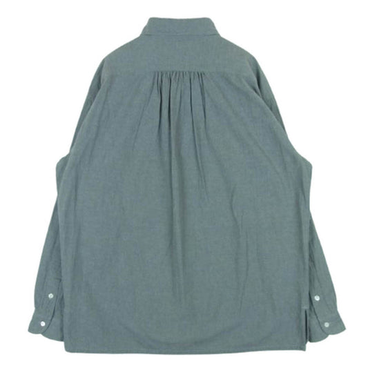 PORTER CLASSIC ポータークラシック WIDE POCKET SHIRT 丸襟 ワイドポケット 長袖 シャツ コットン 日本製 グレー系 1【中古】