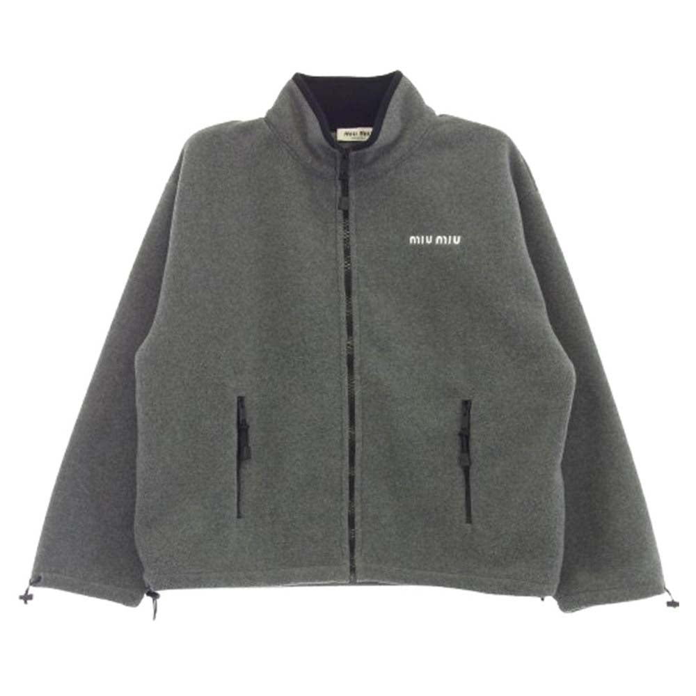 MIUMIU ミュウミュウ MJL042 S000 ロゴ刺繍 ジップアップ フリース