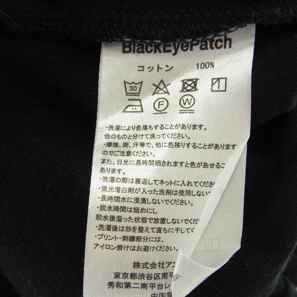 BlackEyePatch ブラックアイパッチ 取扱注意 センターロゴ 半袖 Tシャツ ブラック系 M【中古】