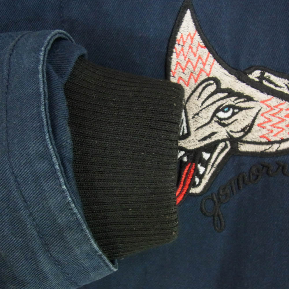 パンクドランカーズ N-1 GOMORRA ゴモラ ウルトラマン エンブロイダリー 刺繍 デッキジャケット ネイビー系 L【中古】