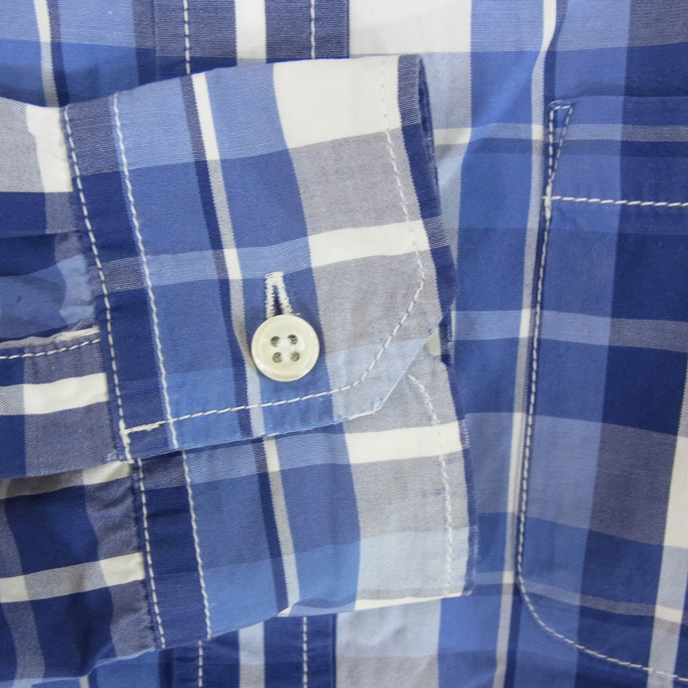 SOPHNET. ソフネット SOPH-120015 チェック ボタン ダウン 長袖 シャツ エルボーパッチ ブルー系 M【中古】