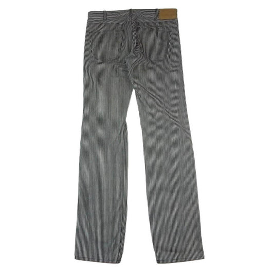 CELINE セリーヌ ヒッコリー ストライプ パンツ ブラック系 ホワイト系 29【中古】