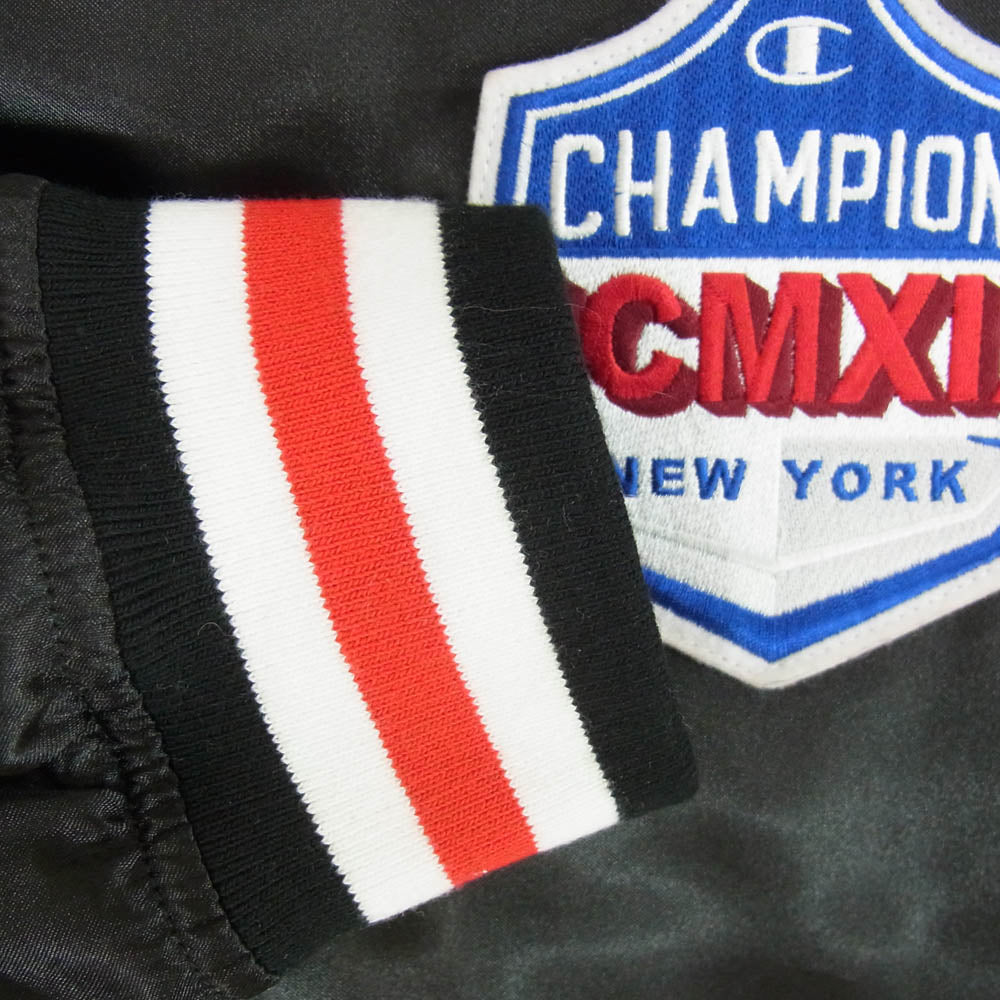 Champion チャンピオン C3-X605 Snap JKT ACTION STYLE アクション スタイル スナップ ジャケット ジャンパー ブルゾン スタジャン ブラック系 M【中古】