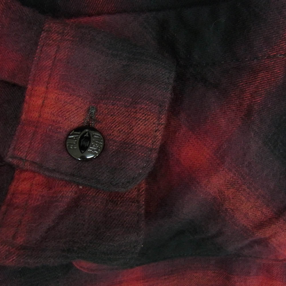 THE FLAT HEAD ザフラットヘッド オンブレチェック 長袖 シャツ ネルシャツ レッド系 38【中古】