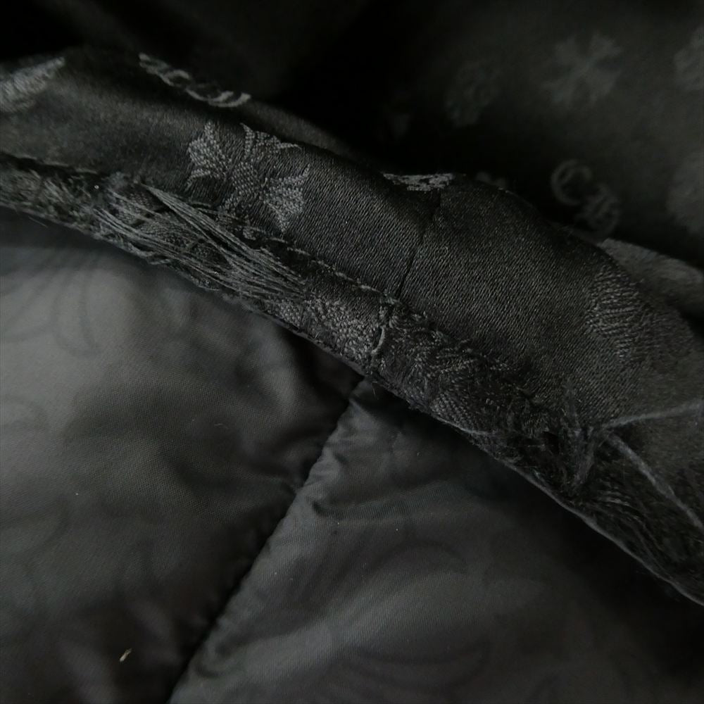 CHROME HEARTS クロムハーツ(原本無) 国内正規品 STIFF VEST スティッフ CHプラス総柄 クロスボール ナイロン ダウンベスト ブラック系 XL【中古】