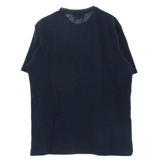 HERMES エルメス イタリア製 現行品 Hロゴ刺繍 クルーネック 半袖 Tシャツ ダークネイビー系 M【中古】