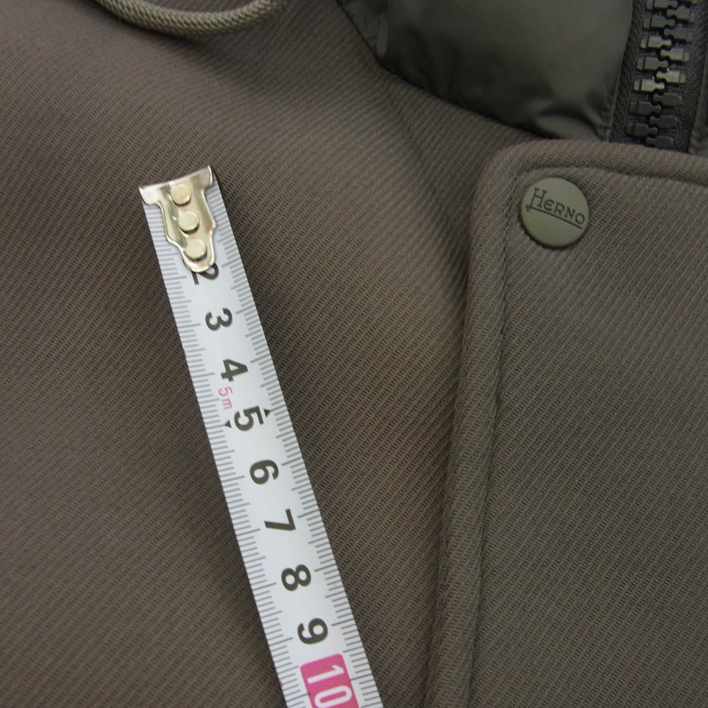 Herno ヘルノ PI0636U-12004 異素材切替 フーデッド ダウンジャケット グレー系 チャコールグレー系 48【中古】