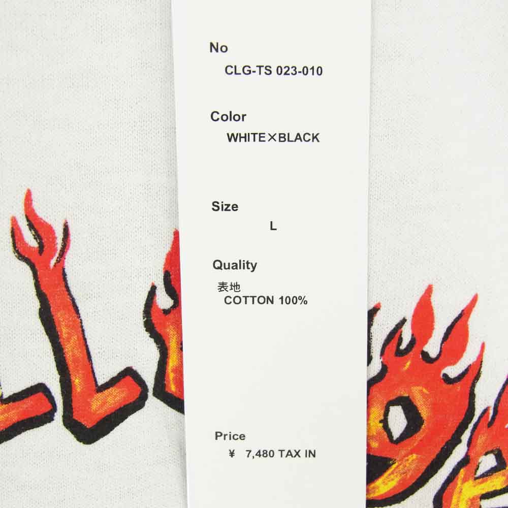 CHALLENGER チャレンジャー CLG-TS 023-010 BURNING SNAKE RINGER TEE バーニング スネーク リンガーTシャツ ホワイト系 L【中古】