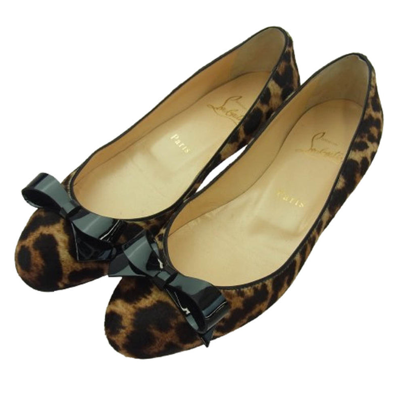 クリスチャンルブタン ハラコ パンプス レオパード