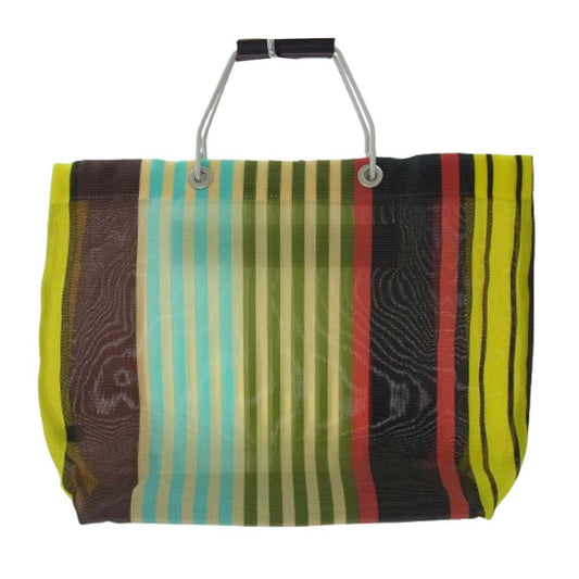 MARNI マルニ SHOPPING BAG マルチストライプ ショッピング トートバッグ マルチカラー系【中古】