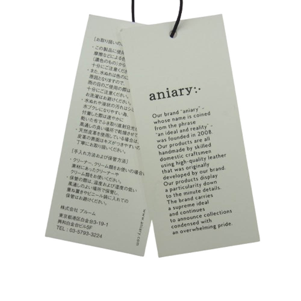 aniary アニアリ 07-07001 Shrink Leather シュリンクレザー ボディバッグ ブラック系【極上美品】【中古】