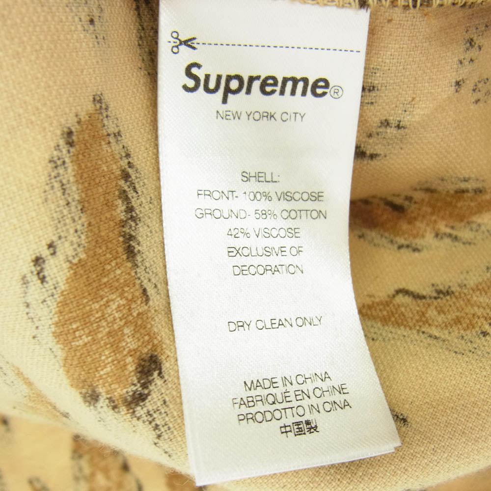 Supreme シュプリーム 25SS GOODENOUGH グッドイナフ Crushed Rayon S/S Shirt Leopard レーヨン 半袖 シャツ レオパード ブラウン系 S【美品】【中古】
