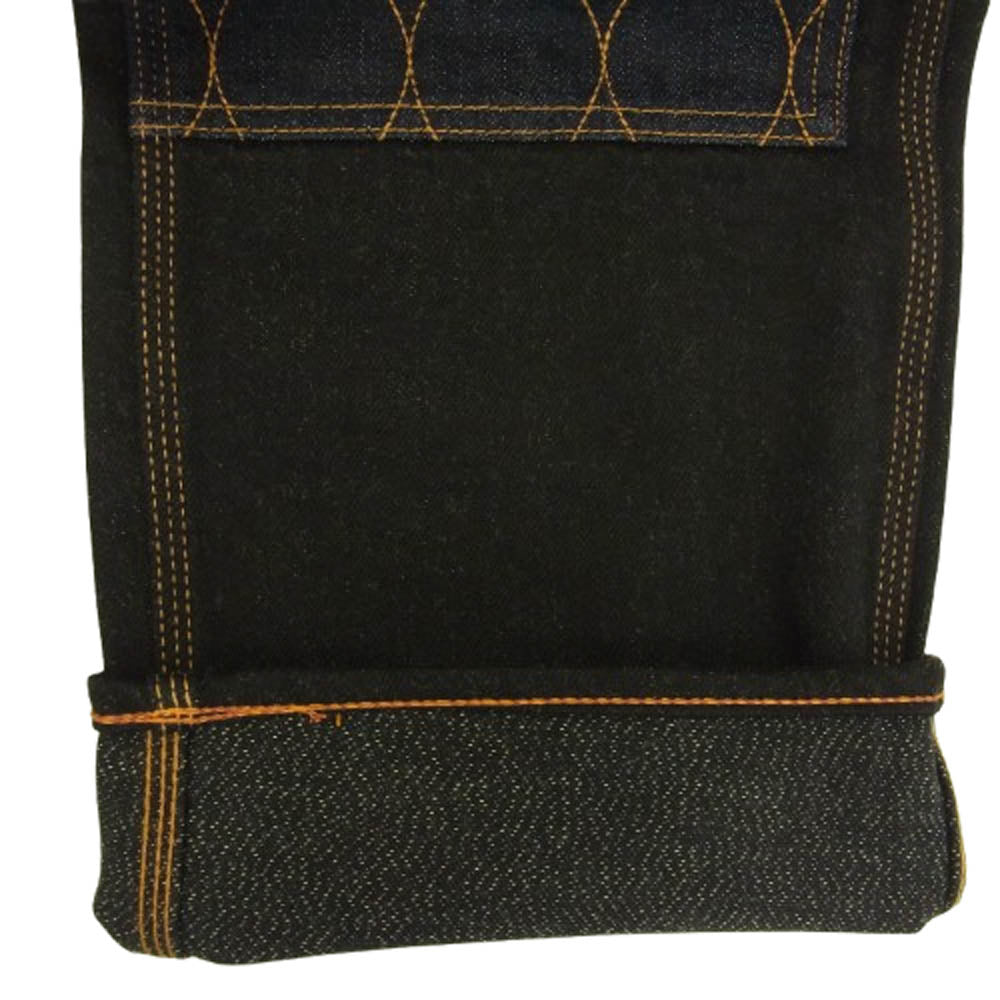 KOJIMA GENES 児島ジーンズ ダブルニー シェルステッチ ブラック ジーンズ デニム パンツ ブラック系 32【極上美品】【中古】