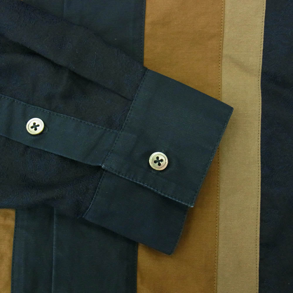 glamb グラム GB0420/SH01 Paisley line SH ペイズリー ライン 開襟 長袖シャツ ネイビー系 ブラウン系 M【中古】