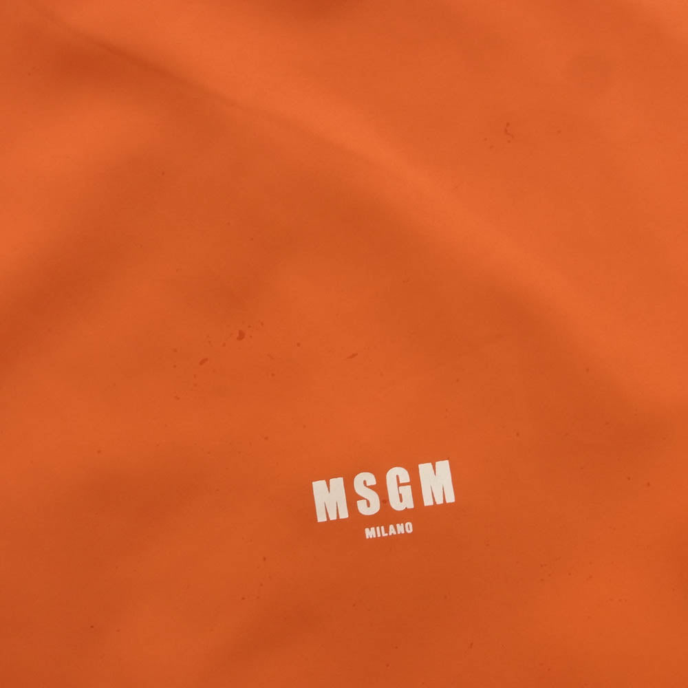 MSGM エムエスジーエム ロゴプリント 汚れ加工 長袖 カットソー ロングスリーブ Tシャツ ロンT オレンジ系 50【中古】