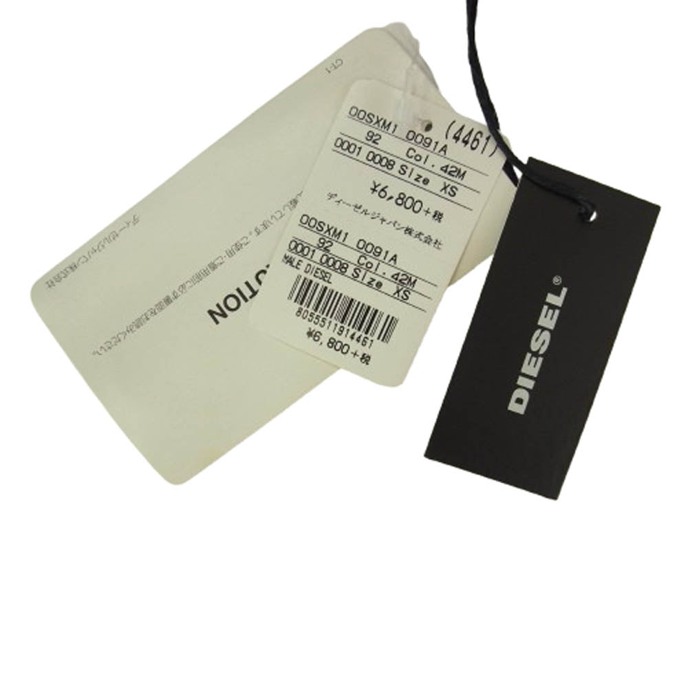 DIESEL ディーゼル T-JUST-B1 BADASSプリント 半袖Tシャツ エンジ系 XS【新古品】【未使用】【中古】