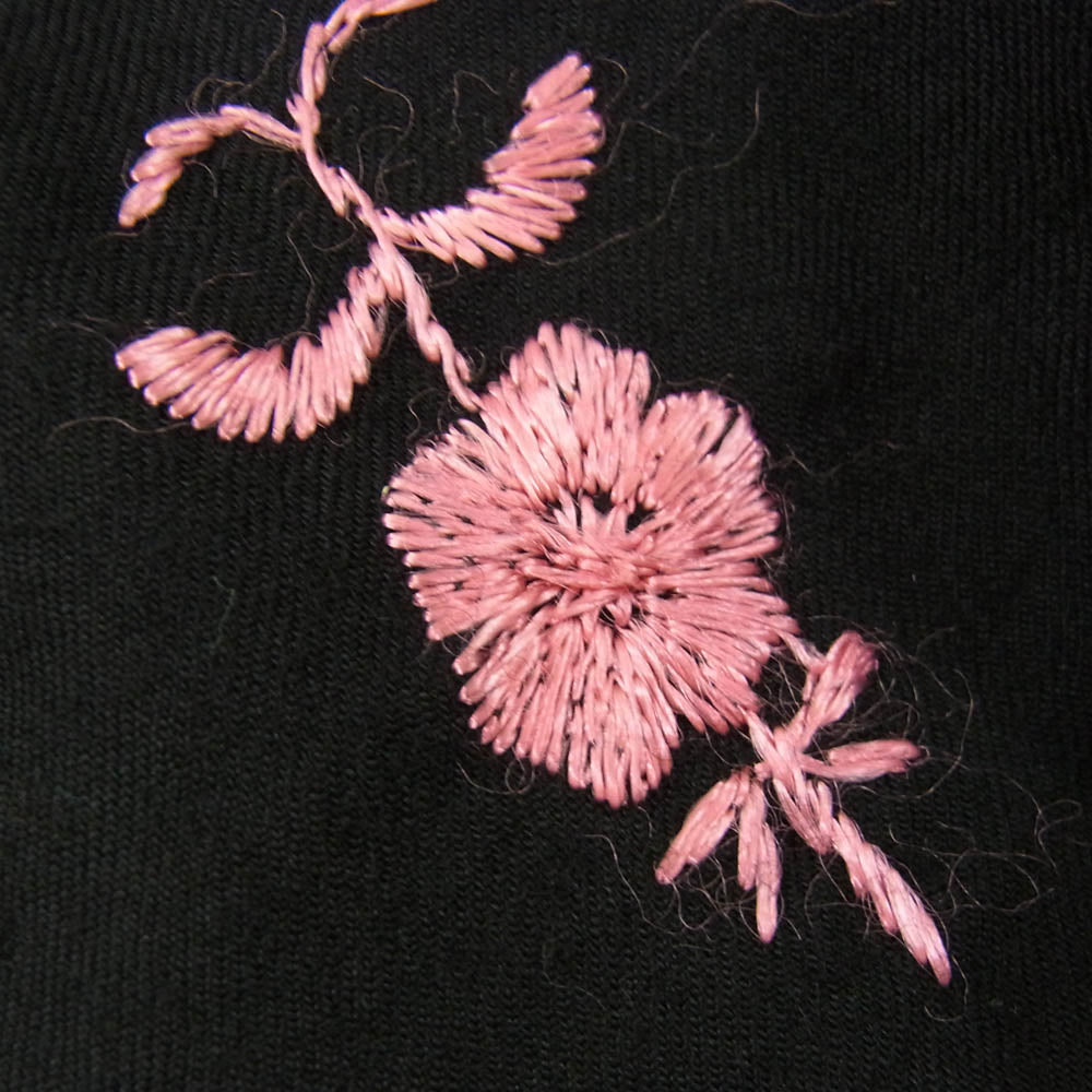 tricot COMME des GARCONS トリココムデギャルソン 01AW TC-P007 フラワー 刺繍 ウール テーパード パンツ ブラック系 M【中古】