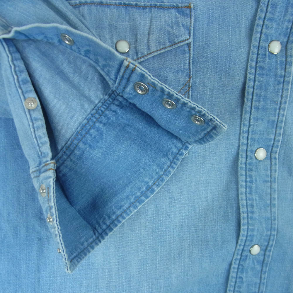 Wrangler ラングラー WM1027 127MW Western Shirts デニム ウエスタン シャツ 長袖 インディゴブルー系 XL【新古品】【未使用】【中古】