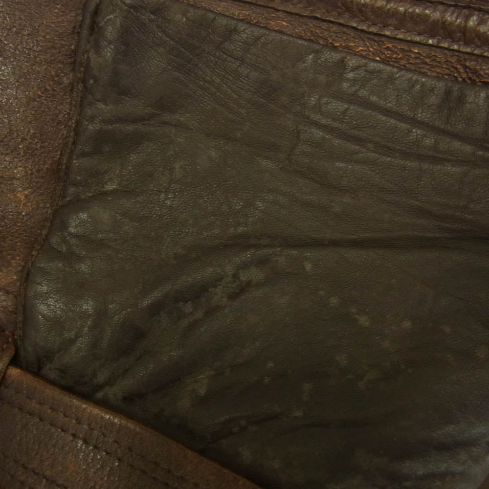 VINTAGE WW2 40s IRVIN JACKET レザーフライト ジャケット ブラウン系 サイズ表記無し【中古】