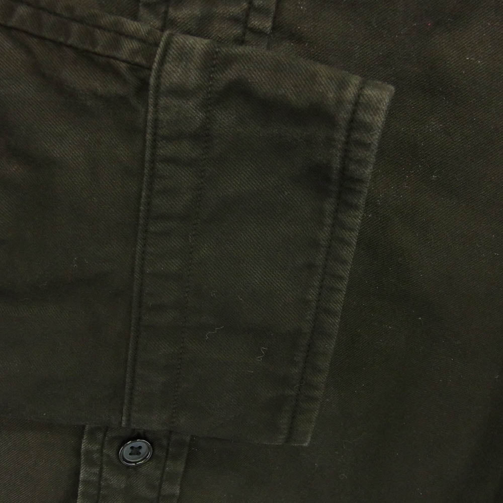 KUON クオン 190SH02S100 Regular Collar Shirt Sumizome Dark 藍染め オーガニックコットン レギュラーカラー 長袖 シャツ チャコール系 L【極上美品】【中古】