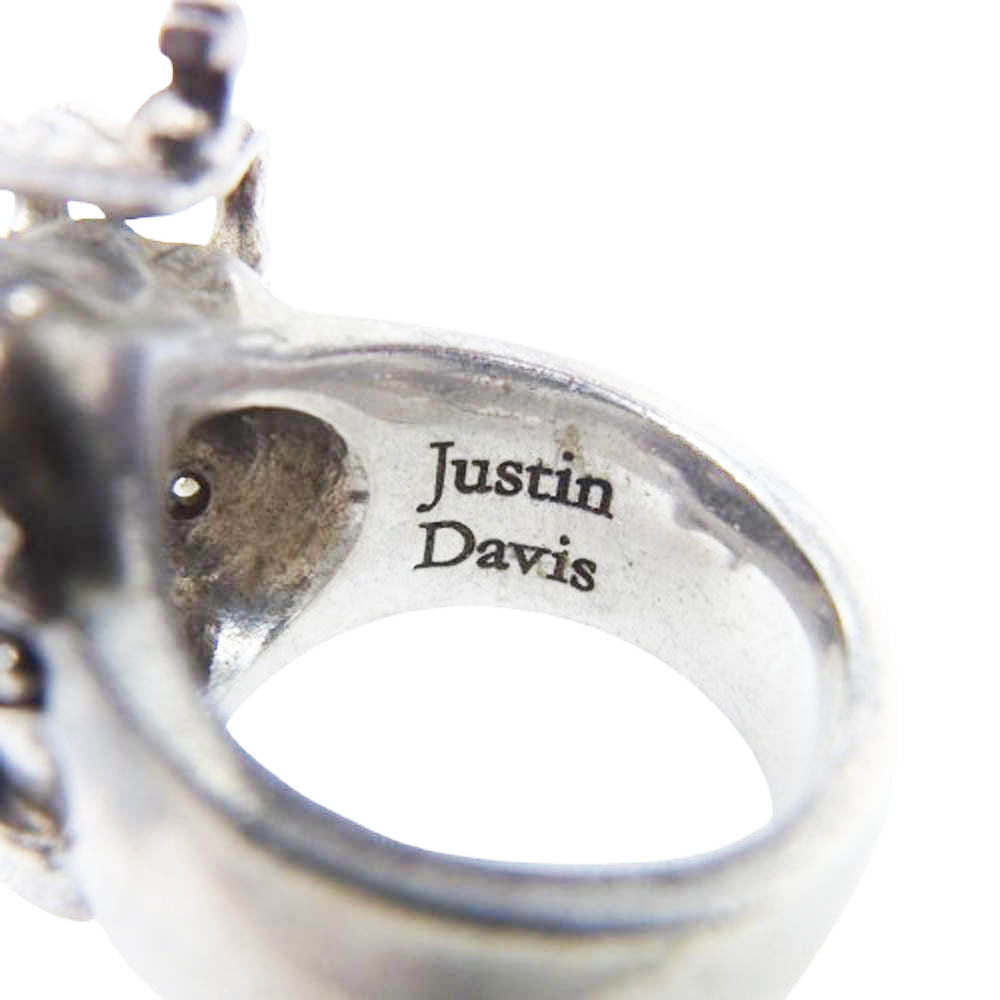 Justin Davis ジャスティンデイビス SRJ155 ESSENTIAL SKULL エッセンシャル スカル クラウン ダイヤモンド リング シルバー系 11号【中古】
