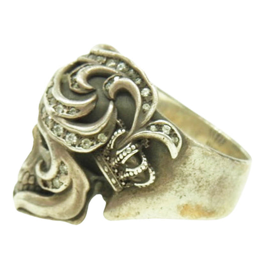 Justin Davis ジャスティンデイビス SRJ520 × 内山英雄 J×U ANDY アンディ スカル ジルコニア リング シルバー系 20.5号【中古】