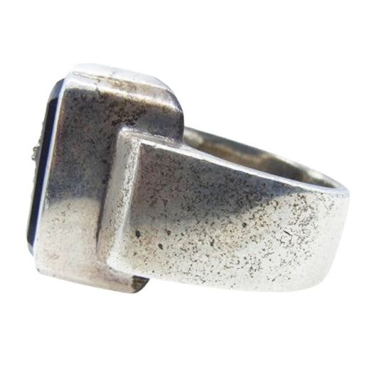 Justin Davis ジャスティンデイビス SRJ100 Eminem Ring ダイヤ オニキス エミネム リング シルバー系 21号【中古】