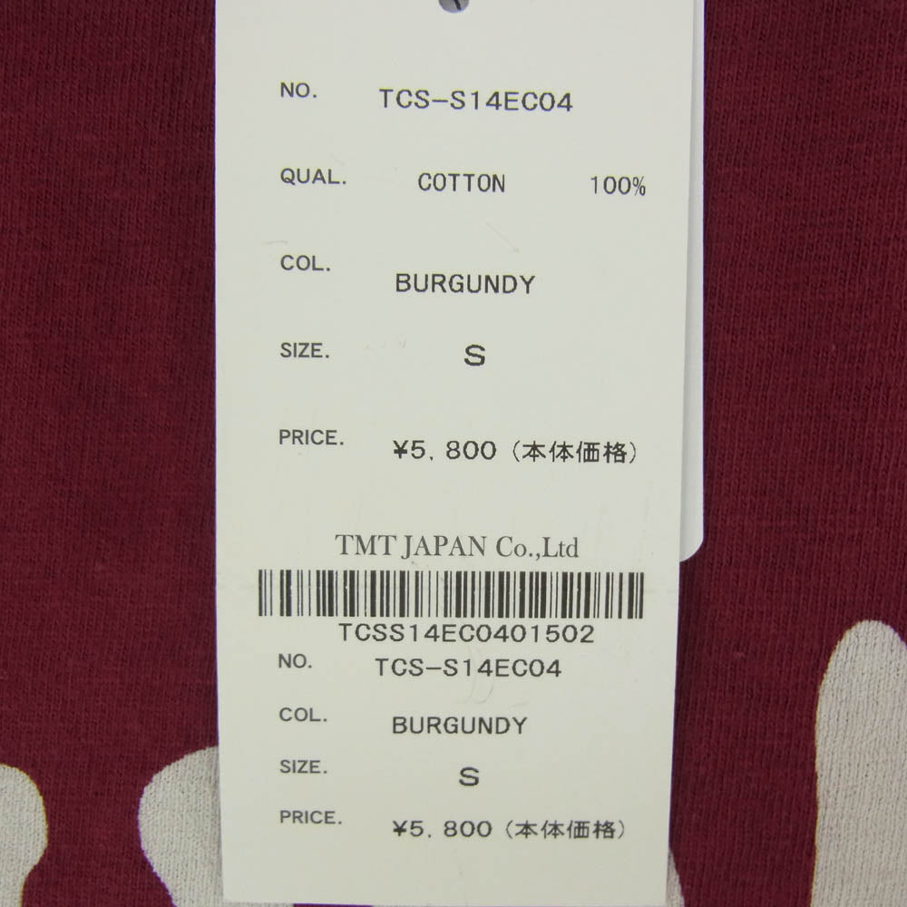 TMT ティーエムティー TCH-S14EC04 BIGHOLIDAY ロゴ コットン 半袖 Tシャツ バーガンディ S【新古品】【未使用】【中古】
