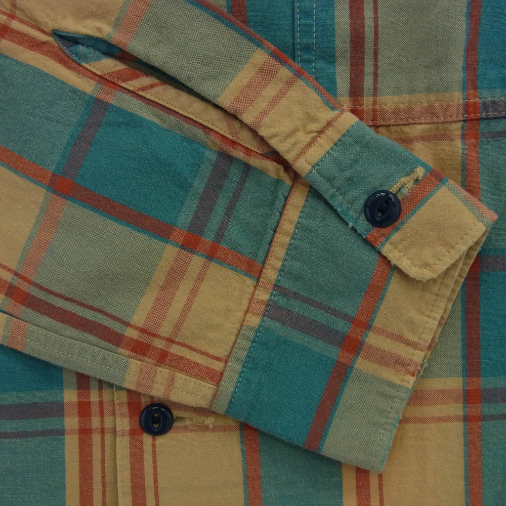 TMT ティーエムティー TSH-S0910 チェック柄 ボタンダウン コットン 長袖 シャツ マルチカラー系 S【新古品】【未使用】【中古】