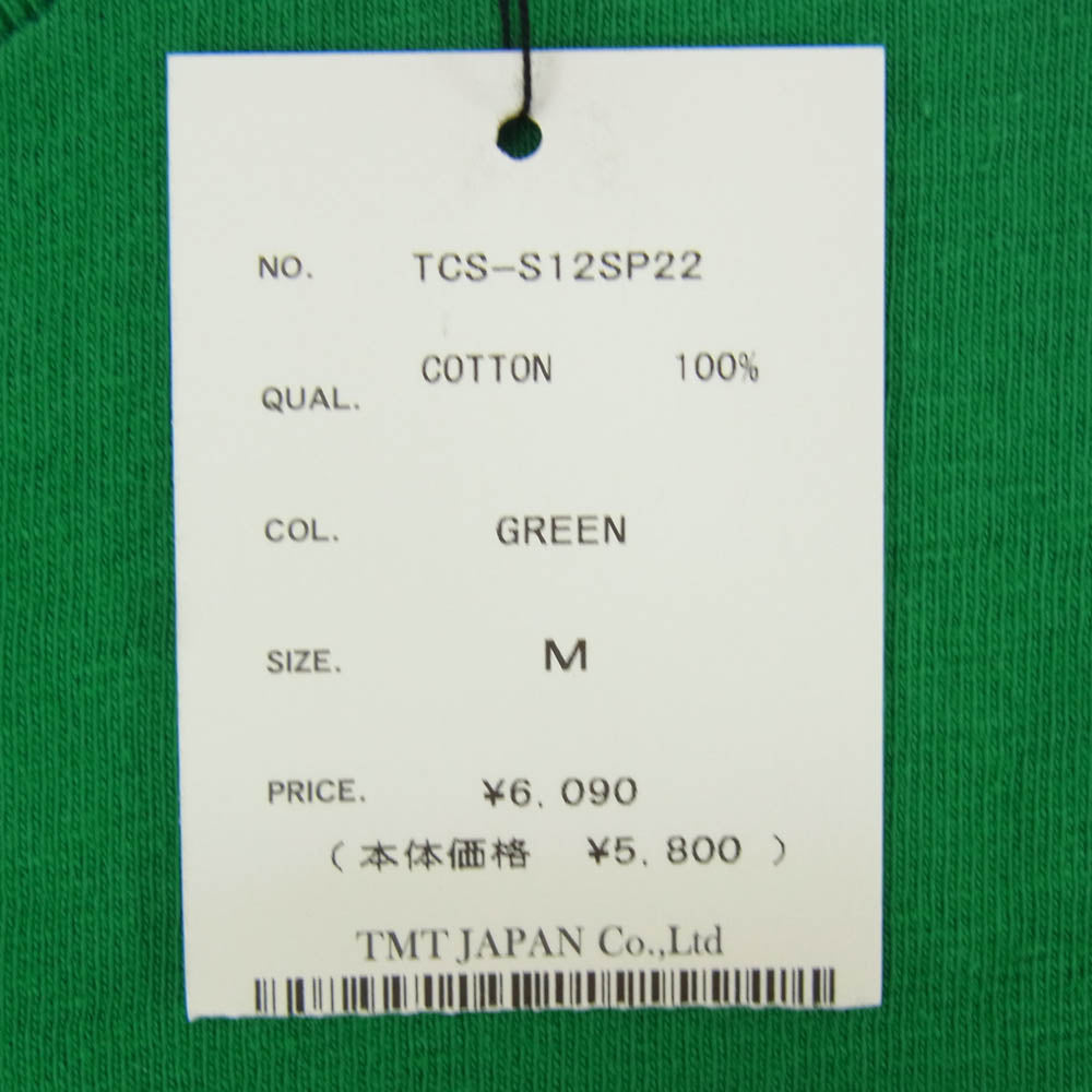 TMT ティーエムティー TCS-S12SP22 SUNSET ロゴ コットン 半袖 Tシャツ グリーン系 M【新古品】【未使用】【中古】