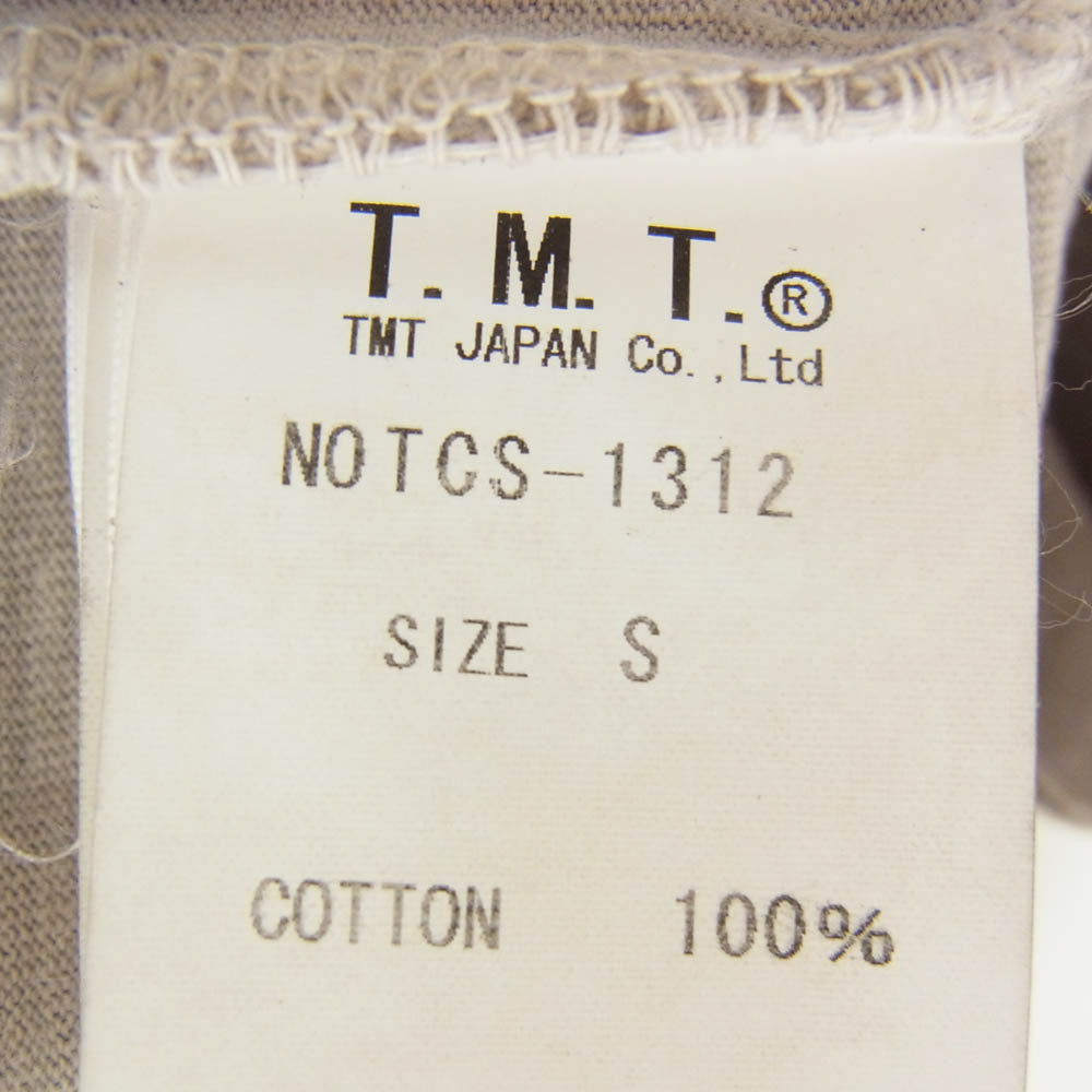 TMT ティーエムティー TCS-S1312 SURFIN’ TMT トリコロール ロゴ コットン 半袖 Tシャツ サンドベージュ S【新古品】【未使用】【中古】