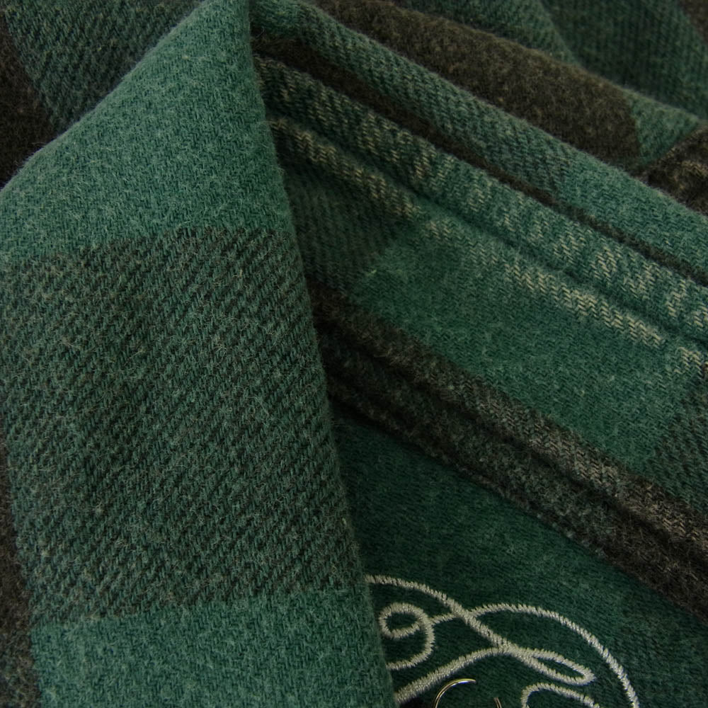 TMT ティーエムティー TSH-S14EC03 チェック柄 ボタンダウン コットン 長袖 シャツ グリーン ブラック系 グリーン系 S【極上美品】【中古】