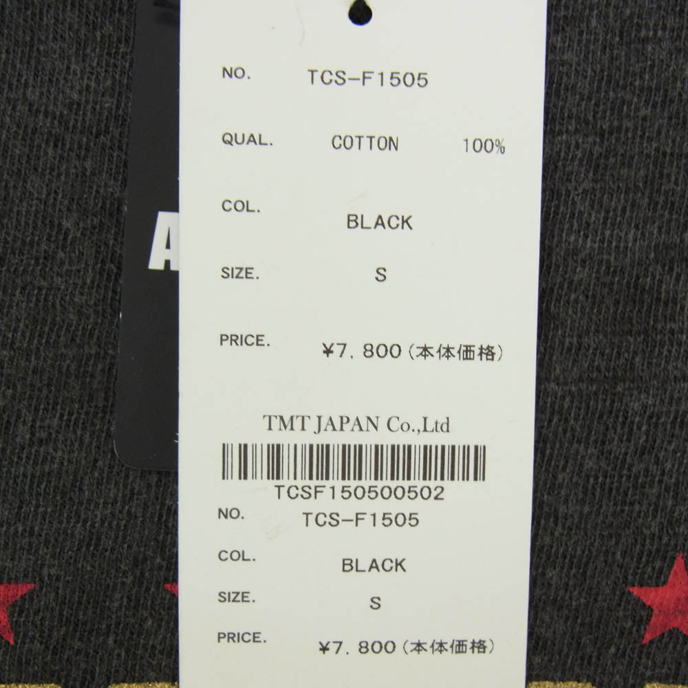 TMT ティーエムティー TCS-F1505 ソフトツイスト ジャージー プリント 半袖 Tシャツ ブラック系 S【新古品】【未使用】【中古】