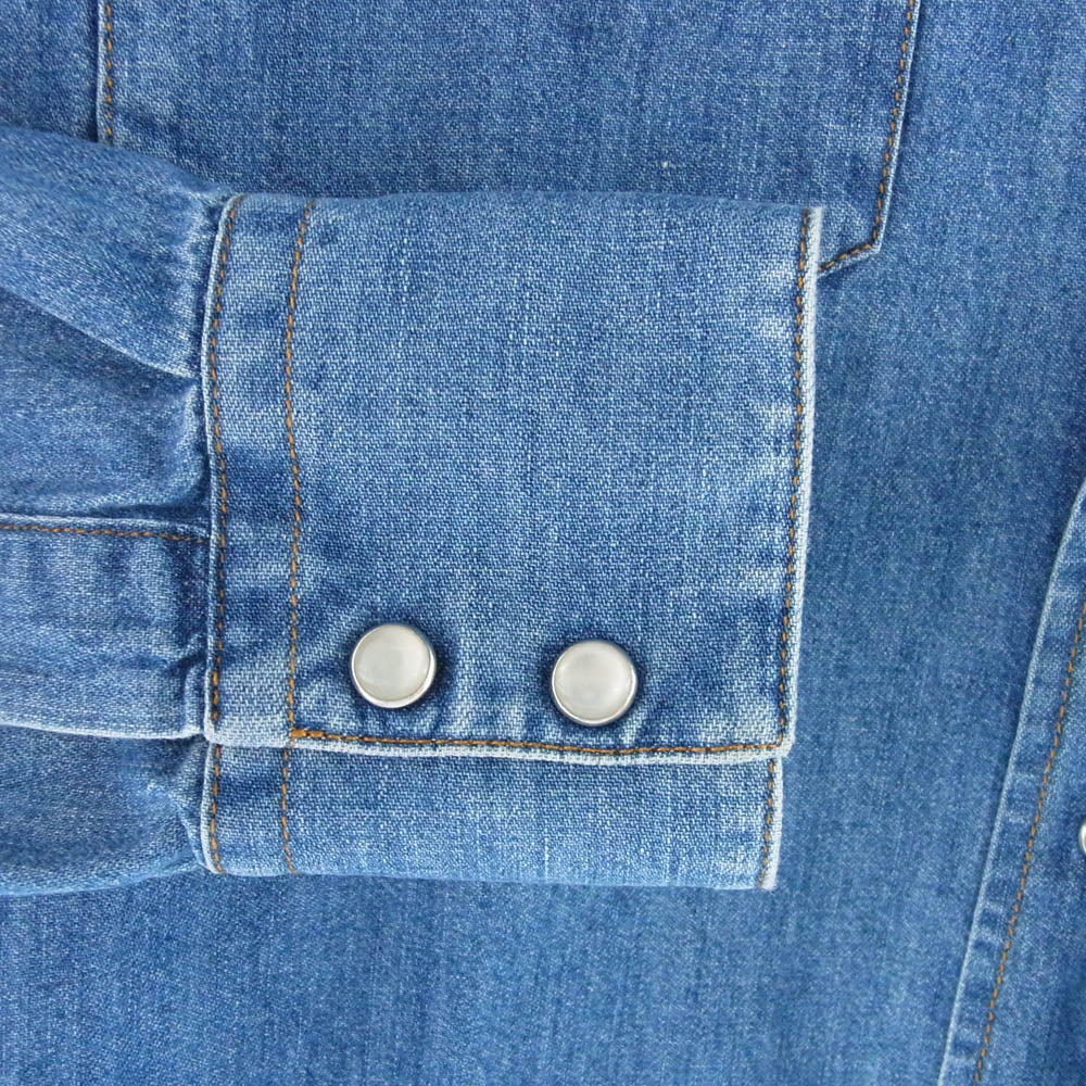 ORIAN オリアン OR-04-058-212 デニム ウエスタン シャツ 長袖 インディゴブルー系 L【中古】