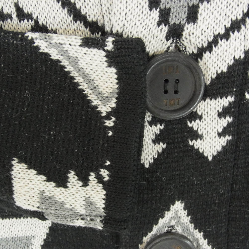 TMT ティーエムティー TKN-F1706 NATIVE JACQUARD KNIT DUFFEL COAT ニット コート ブラック系 S【美品】【中古】