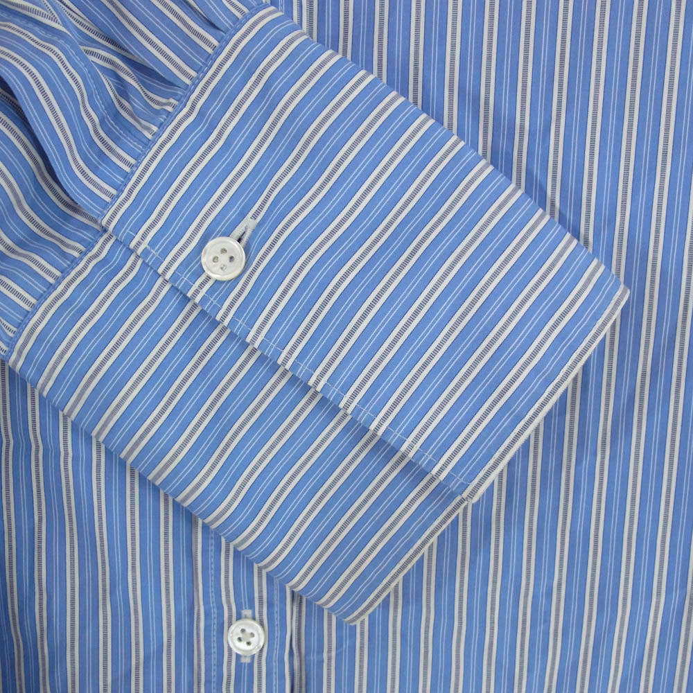 UNITED ARROWS ユナイテッドアローズ 1511-216-0910 SOKTAS ストライプ サイドスリット レギュラーカラー 長袖 シャツ ブルー系 サイズ表記無【中古】