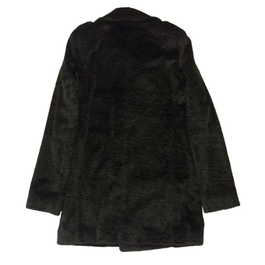 SAINT LAURENT サンローラン 16AW 437605 Y592N アストラカン フェイクファー ダブルブレスト コート ブラック系 M【中古】