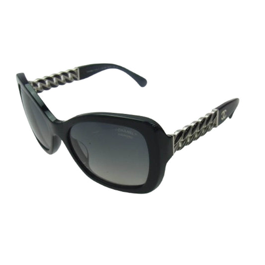 CHANEL シャネル 5305-A チェーンデザイン CCココマーク サングラス アイウェア ブラック系 シルバー系 56□18 135【中古】