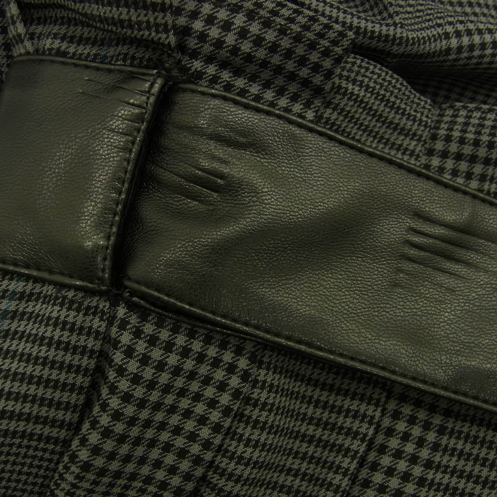 リト 20AW 0770RTW708S WOOL VIERA PLEATE フェイクレザードッキング 千鳥格子 ウール ロング スカート グレー系 マルチカラー系 38【中古】