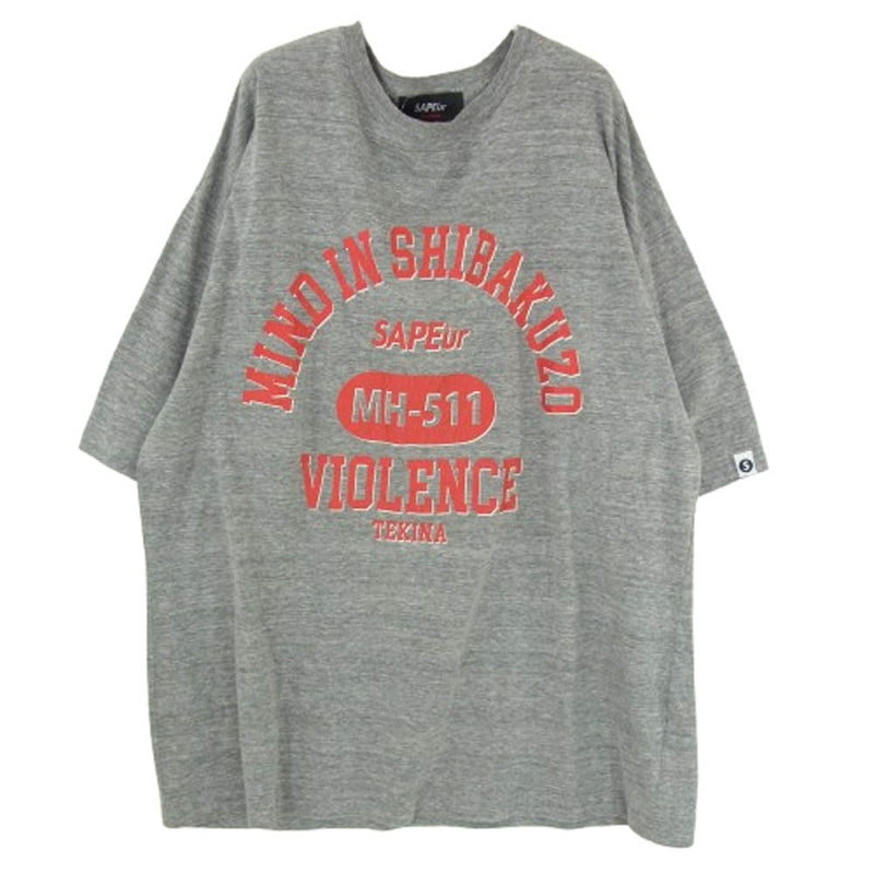 サプール SAPEur 浜田 シルバー光沢 半袖Tシャツ XL相当 SAPEUR サプール 22SS × 浜田雅功 Masatoshi Hamada Shibakuzo