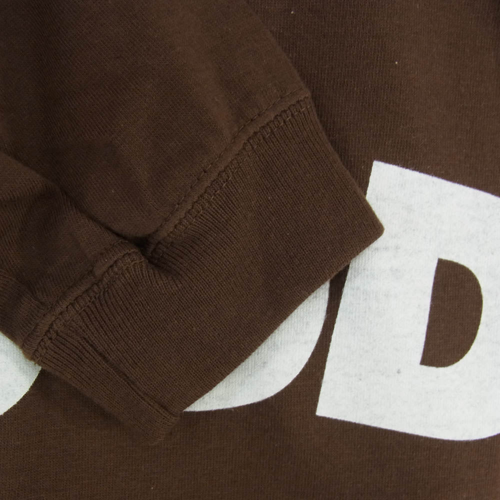 GOODENOUGH グッドイナフ GOODE logo long sleeve cut and sew ロングスリーブカットソー 袖グラムg タグ 長袖 Tシャツ ロンT ブラウン系 M【美品】【中古】
