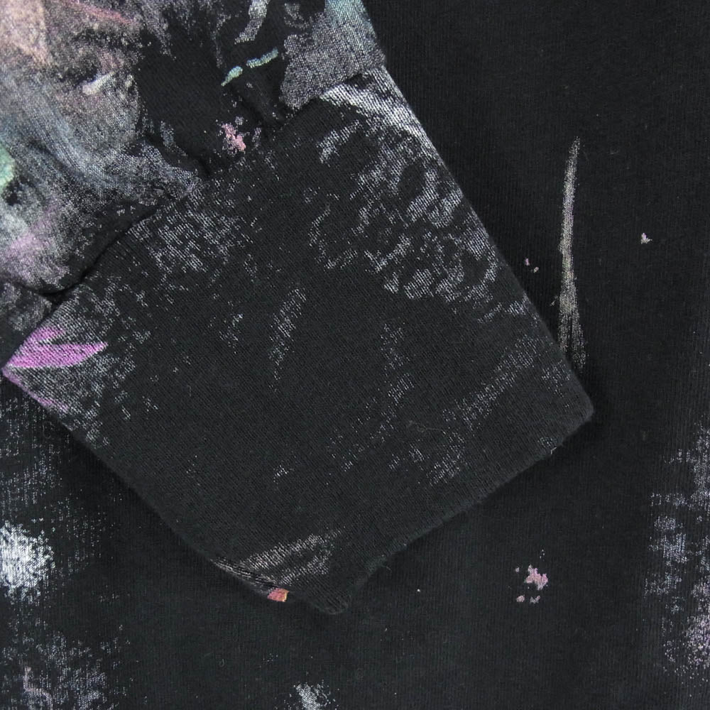 OFF-WHITE オフホワイト OMSB001F17620030 イーストランドタグ DIAG GALAXY BRUSHED L/S TEE ギャラクシーペイント ダイアゴナル 長袖 Tシャツ ロンT ブラック系 L【中古】