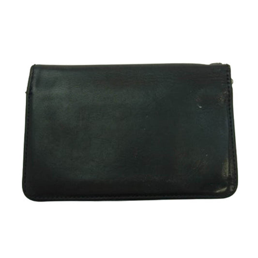 CHROME HEARTS クロムハーツ(原本無) 2ZIP 2ジップ クロスボールボタン レザー ウォレット 財布 ブラック系【中古】