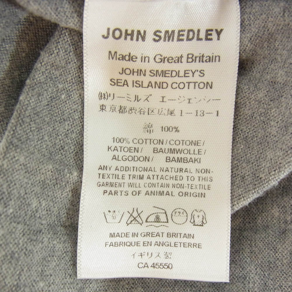 JOHN SMEDLEY ジョンスメドレー シーアイランドコットン 30ゲージVネックニットT シャツ グレー系 M【中古】