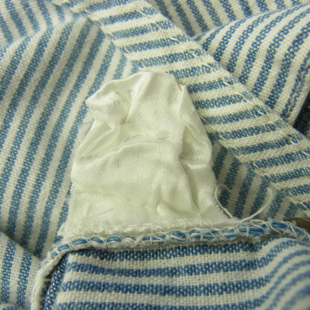 ISSEY MIYAKE イッセイミヤケ ISタグ ツモリチサト ヴィンテージ ストライプ シャツ ジャケット オフホワイト系 ライトブルー系 XL【中古】