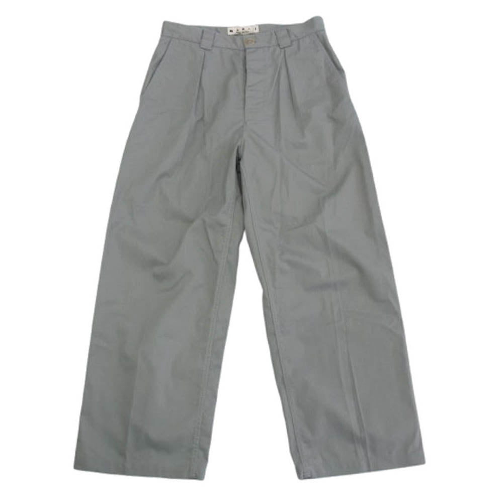 MARNI マルニ 20SS PUMU0097M0 タック チノ ワイド パンツ グレー系 46【中古】 MARNI マルニ 20SS PUMU0097M0 タック チノ ワイド パンツ グレー系 46