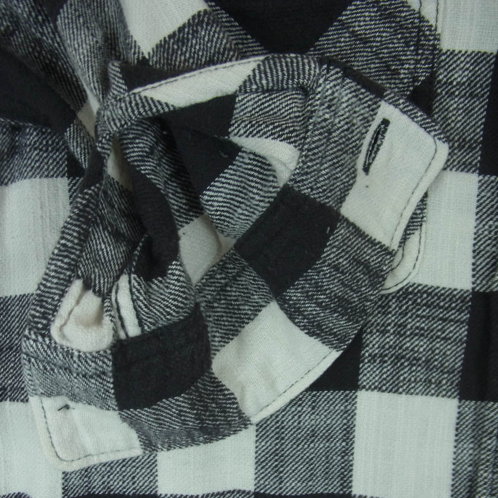 Ron Herman ロンハーマン 2720700044 1071 長袖 チェック ネル シャツ コットン 日本製 ブラック系 ホワイト系 S【中古】